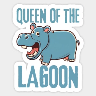 Hippo Queen of the Lagoon Sticker